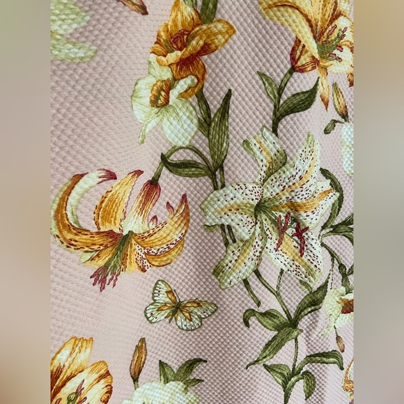 WAVERLY Tiger Lily Matlasse Shower Curtain PEACH Blush 2 Ralph Lauren Bath Towel - Picture 3 of 14